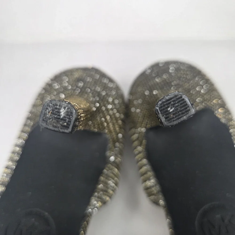Michael Kors Ruthie D'Orsay Glitter Pointed Toe Pumps Heels 8.5M Silver